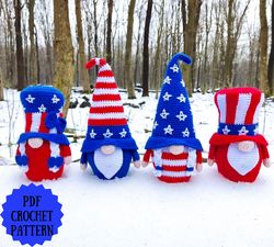 Patriotic gnomes USA, set 4 in 1