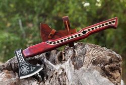 norse heritage in hand: custom handmade viking axe - carbon steel hatchet valhalla axe gift for him