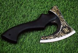 Slice with Viking Strength: Custom Handforged Carbon Steel Viking Axe Pizza Cutter - Best Gift for Him