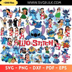 Lilo and Stitch clipart bundle, svg cut files for Cricut / Silhouette, Lilo and Stitch svg, png, dxf
