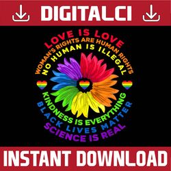 Flower Rainbow Human Black Lives Rights Science LGBT Pride LGBT Month PNG Sublimation Design