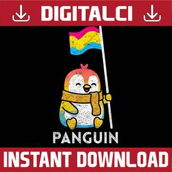 Pansexual Flag Pan Pride Penguin Pansexual LGBT Month PNG Sublimation Design