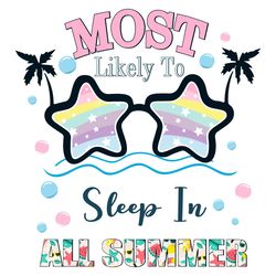 Most Likely To Sleep In All Summer SVG, Disney SVG, Coconut Silhouette