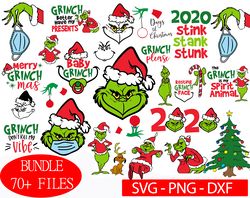 Grinch SVG Bundle, Christmas SVG, Resting Grinch Face, Christmas PNG, Baby Grinch Svg, Stink Stank Stunk Svg, Mask svg
