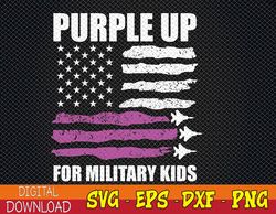 Purple Up US Flag Fighter Jet Military Kids Military Child Svg, Eps, Png, Dxf, Digital Download