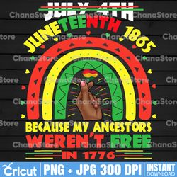 July 4th Juneteenth 1865 Because My Ancestors Weren't Free In 1776 Png, African American Png, Juneteenth Png