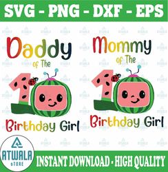 Cocomelon Mommy and Daddy Of Birthday Girl svg, Coco Melon svg, Cocomelon Bundle svg, Cocomelon Birthday svg, Watermelon