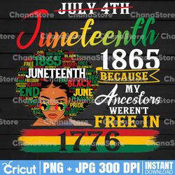 Juneteenth 1865 Because My Ancestors Weren't Free In 1776 Png, African American Png, Black Power Png,