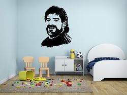 Diego Maradona, Football Stars, Football Sports Wall Sticker Vinyl Decal Mural Art Decor