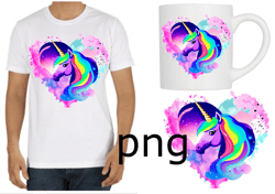Sublimation of a beautiful unicorn on the background of a heart-4