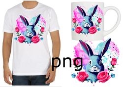 Sublimation of a beautiful rabbit on the background of the heart-4