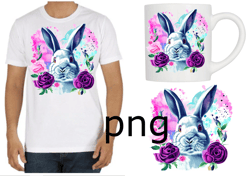 Sublimation of a beautiful rabbit on the background of the heart-5