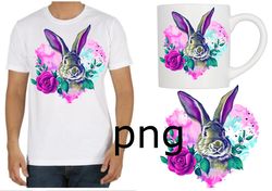 Sublimation of a beautiful rabbit on the background of the heart-7