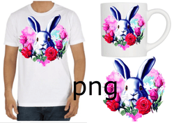 Sublimation of a beautiful rabbit on the background of the heart-8