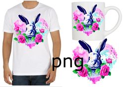 Sublimation of a beautiful rabbit on the background of the heart-9