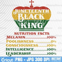 Juneteenth Black King Png, Melanin Nutrition Facts Png Digital Instant Download, Juneteenth Png