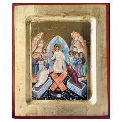 The Resurrection of Jesus Christ | High quality hand made icon from Mount Athos in Greece | Icon on wood 12x10x1.9 cm
