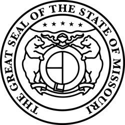 THE GREAT SEAL OF THE STATE OF MISSOURI Black white vector outline or linewood, metal engraving, Cricut file, c