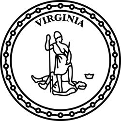 UNITED STATES OF virginia  Black white vector outline or linewood, metal engraving, Cricut file, c