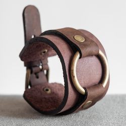 Leather cuff, handcrafted accessory
