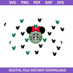 Minnie Mouse Starbucks Wrap Svg, Disney Coffee Svg, Starbucks Cup 24 Oz Svg, Png Pdf Dxf Eps File