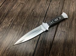 Custom handmade D2 Tool Steel Double Edge Boot Military Commando Hunting Combat Survival Dagger knife, Best Knife Gift
