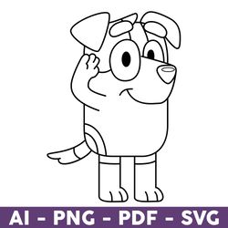 Jack Army Bluey Dog Outline Svg, Bluey Svg, Dog Svg, Bluey Dog Svg, Cartoon Dog Svg, Cartoon Svg - Download