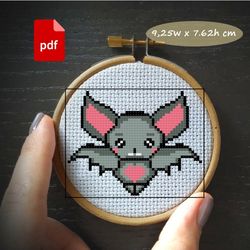 Halloween bat cross stitch pattern easy for kids