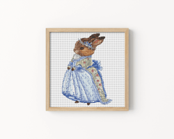 Lady Bunny Cross Stitch Pattern, Cute Animal Cross Stitch Chart, Funny Cross Stitch, Counted Cross Stitch, Digital PDF