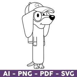 Snickers Bluey Outline Svg, Bingo Svg, Snickers Svg, Bluey Svg, Dog Svg, Bluey Dog Svg, Cartoon Svg - Download File