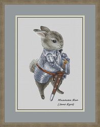 Bunny Knight Cross Stitch Pattern, Animals Cross Stitch Chart, Funny Cross Stitch, Counted Cross Stitch, Digital PDF