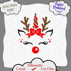 Unicorn svg, Christmas unicorn svg, unicorn face png, xmas ornamet svg, Reindeer SVG, Christmas SVG Cutting File Svg