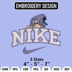 Uchiha Sasuke Nike Embroidery Designs, Sasuke Embroidery Files,  Naruto Nike Machine Embroidery Pattern