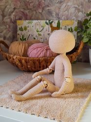 Crochet doll pattern, basic body doll amigurumi