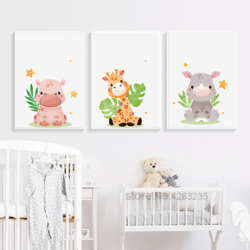 nursery decor, nursery wall art, baby girl nursery art, nursery art prints, printable art, baby animal instant download