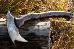 Handmade Compatible with Winkler Knives Sayoc RnD Compact Axe Tribal front spike Hand Forged Camping Hatchet viking axe