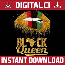 Black Queen African Colors Lips Black History Women Girls Black History, Black Power, Black woman, Since 1865 PNG Sublim