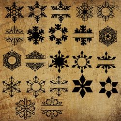 Snowflake bundle, Snowflake Svg, Flake Winter svg, Christmas svg, Winter svg, Christmas Snowflake svg, Silhouette