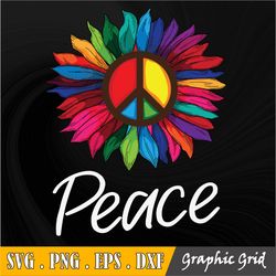 Sunflower Peace Flower svg, Png, Hippie Daisy Peace Sign svg,Png Digital Download
