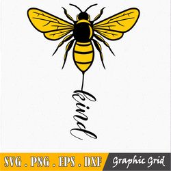 Bee Kind SVG PNG Files for cutting machines, digital clipart, be kind svg