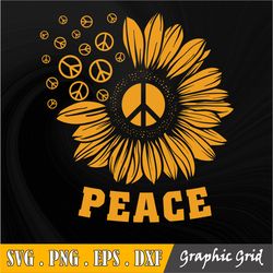 Peace Sunflower SVG, Peace SVG, Sunflower svg, Peace Day svg, World Peace svg, Peace For All svg, Cricut Cut File, Subli