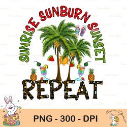 Sunrise Sunburn Sunset Repeat , Summer sublimation png, leopard, sunglasses ,Tie Dye, Beach, Summer Vibes digital downlo