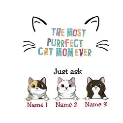 The Most Purrfect Cat Mom Ever Svg, Mothers Day Svg, Cat Mom Svg, Mom Svg, Cats Svg, Cute Ctas Svg, Cat Ears Svg