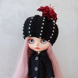 Hat for Blythe doll * Handmade Hat* Blythe hat* Black pearl