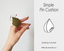 Easy to sew Pin cushion on your finger/ Simple pattern/ how to sew/ sewing for beginners/ sewing tutorial