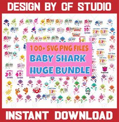 100 baby sharks bundle baby shark svg file,baby shark birthday svg, baby shark famliy svg, png shark's friends svg