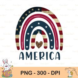 America Rainbow Patriotic PRINTABLE png Sublimation Waterslide Sticker, American png, Sublimation, Rainbow Png, USA Png,