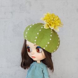 Hat for Blythe doll * Felted Wool Hat* Handmade Hat*  Original hat* Blythe hat* The Cactus