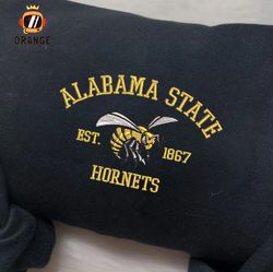 Alabama State Hornets Embroidered Sweatshirt, NCAA Embroidered Shirt, Embroidered Hoodie, Unisex T-Shirt