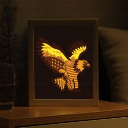 Eagle Flag Shadow Box, Eagle American Flag Paper Cut Template , Shadowbox card Cricut, Digital SVG File